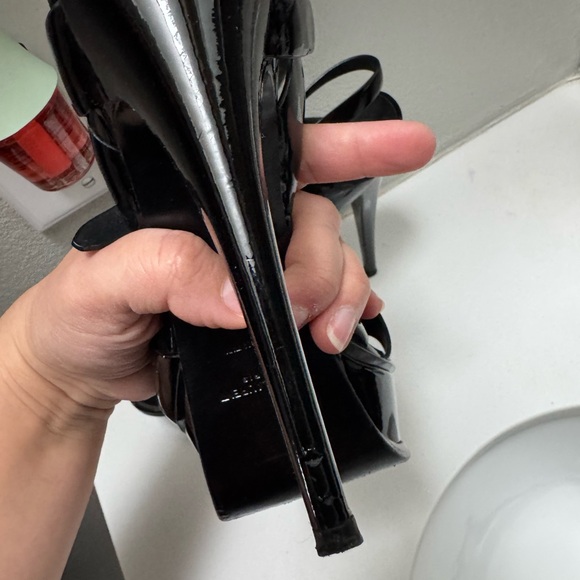 YSL Tribute 120 Patent Leather Platform Sandals - Picture 2 of 7